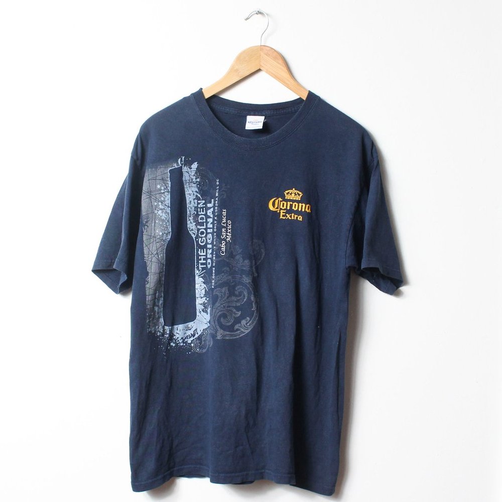 Corona Shirt Mens Blue Beer Mexican Lager Tee